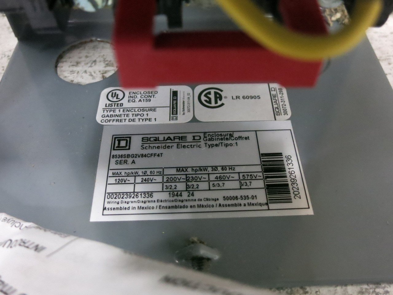 NEW Square D 8536SBO2S Enclosed Size 0 Motor Starter 208V 120V CPT 8536SBG2 FLAW (DW8159-1)