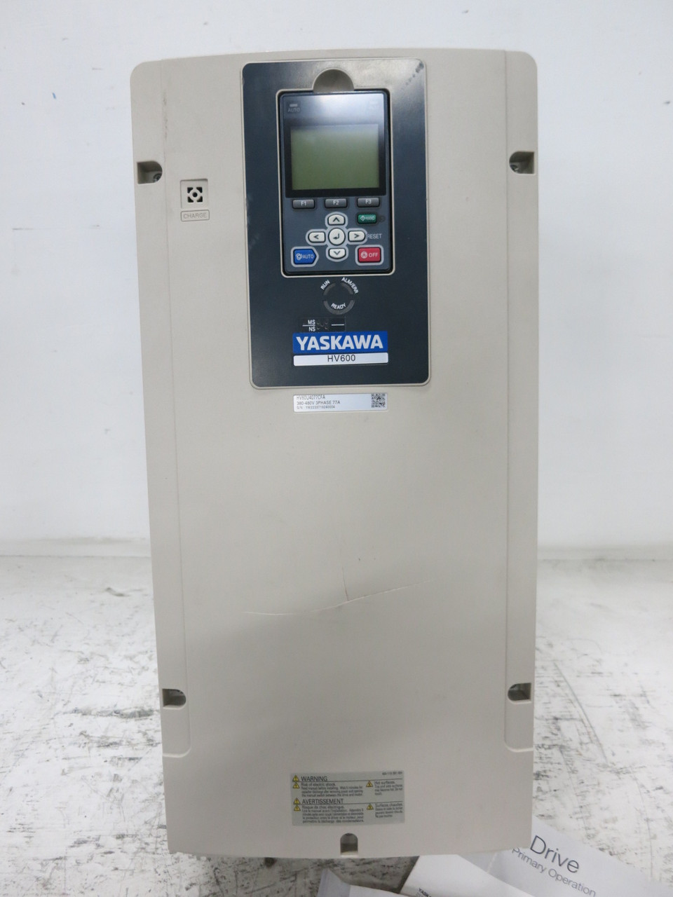 Yaskawa CIPR-HV60U4077CFAA-AAAAHA 60 HP HV600 AC VS Drive Pump Fan VFD 480V (DW8155-1)