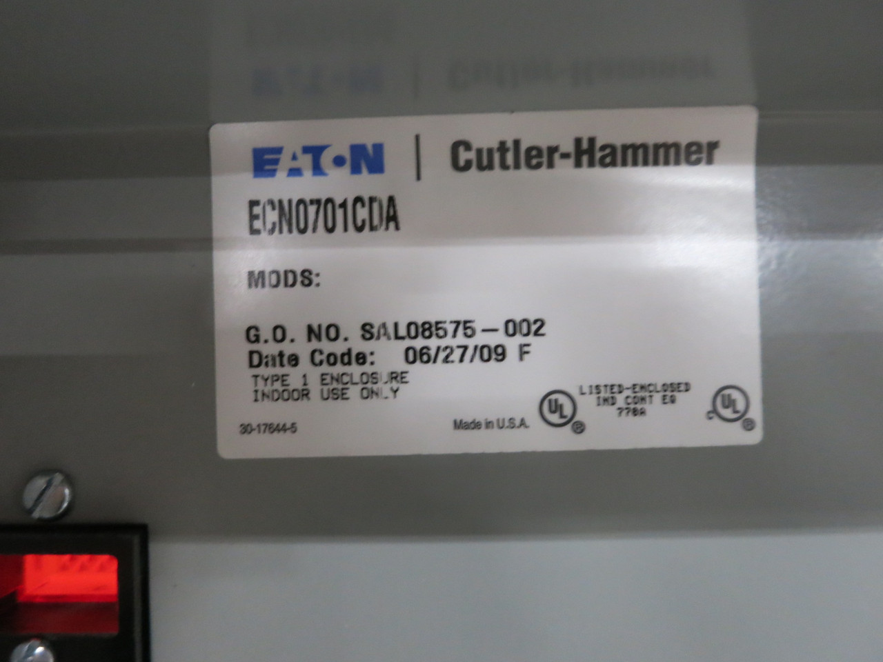 NEW Eaton ECN0701CDA Enclosed Size 0 Motor Starter AN16BN0 Start/Stop 480V CPT (DW8167-1)