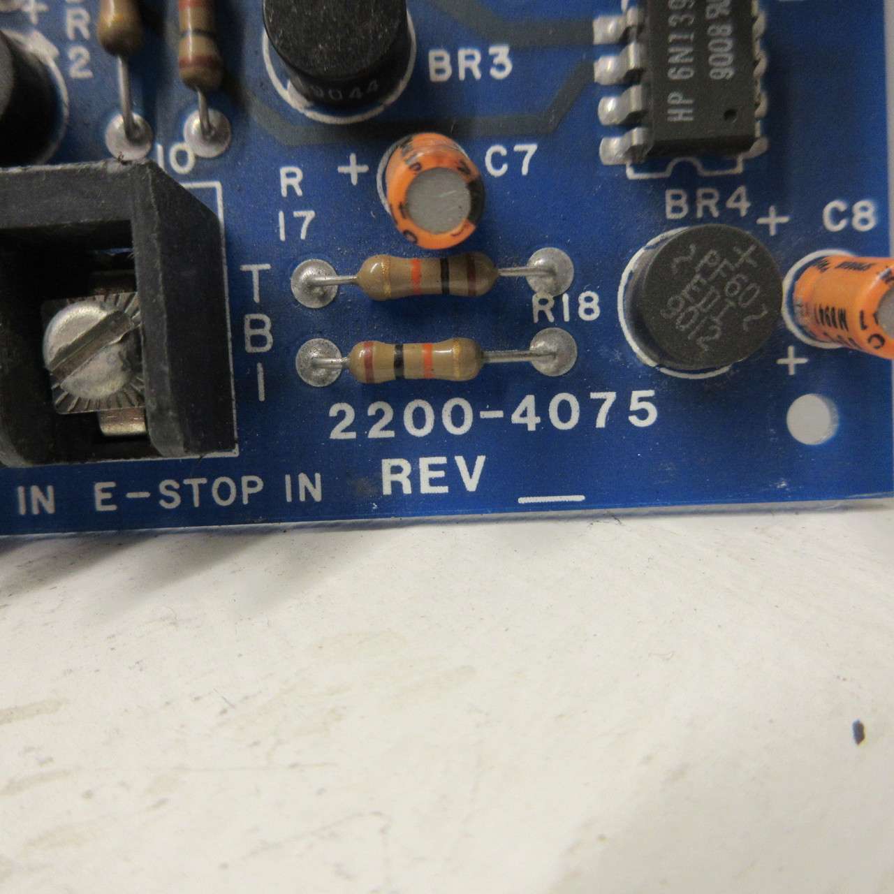 Emerson Control Techniques 2200-4075 Rev C PC Stop Zero Board 600VDC 115V E-Stop (AH1221-10)