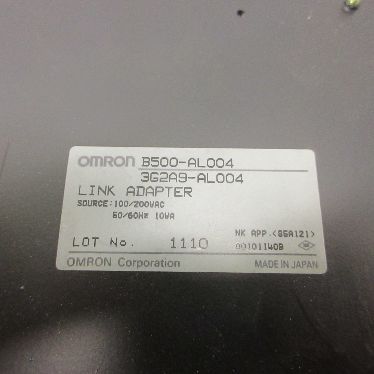 Omron B500-AL004 Link Adapter 3G2A9-AL004 100/200VAC 50/60HZ 10VA ALOO4 AL004 (AH1222-1)