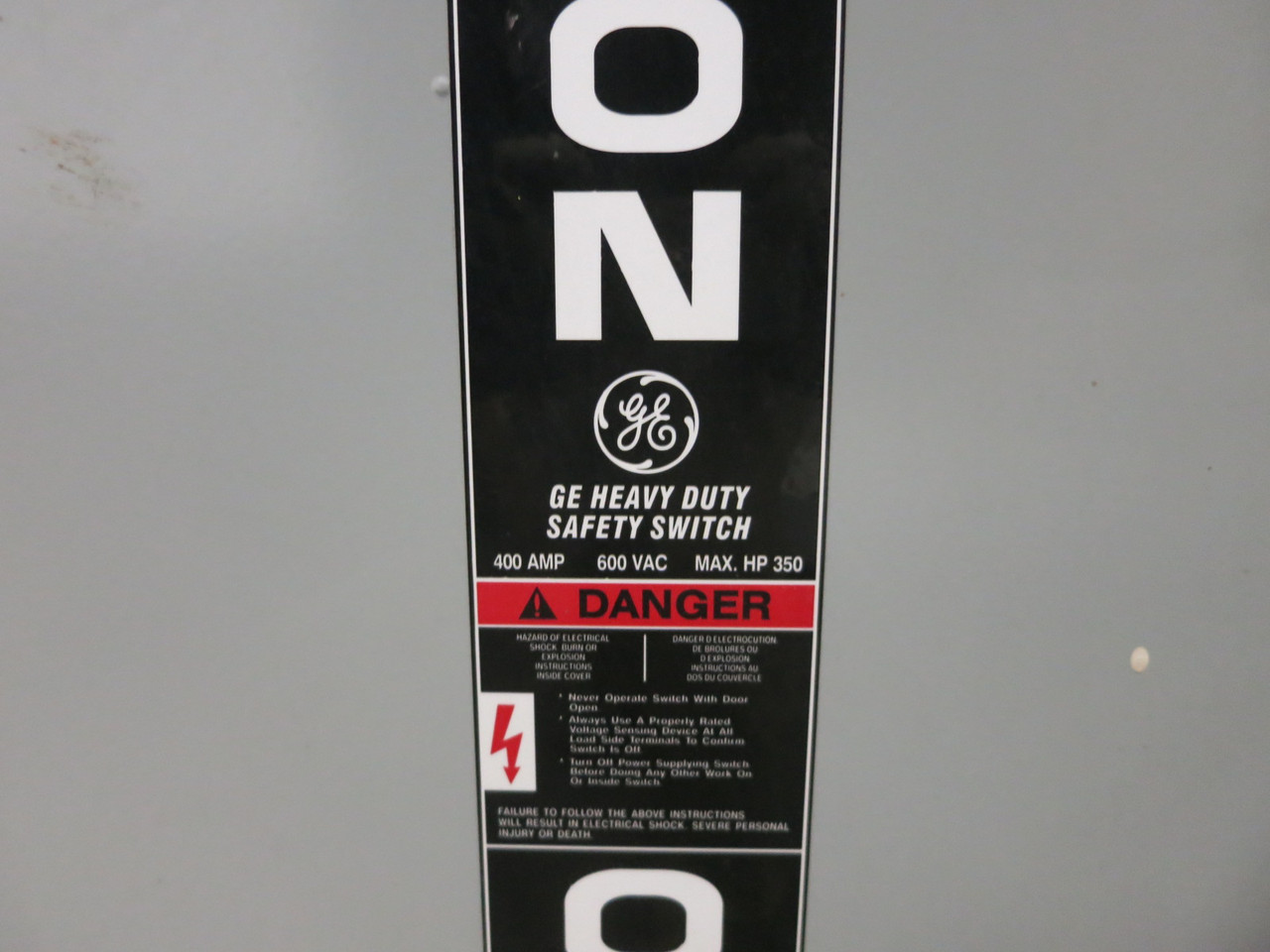 GE THN3365R 400A 600V Non-Fusible Heavy Duty Safety Switch Disconnect 400 Amp 3R (DW8185-1)