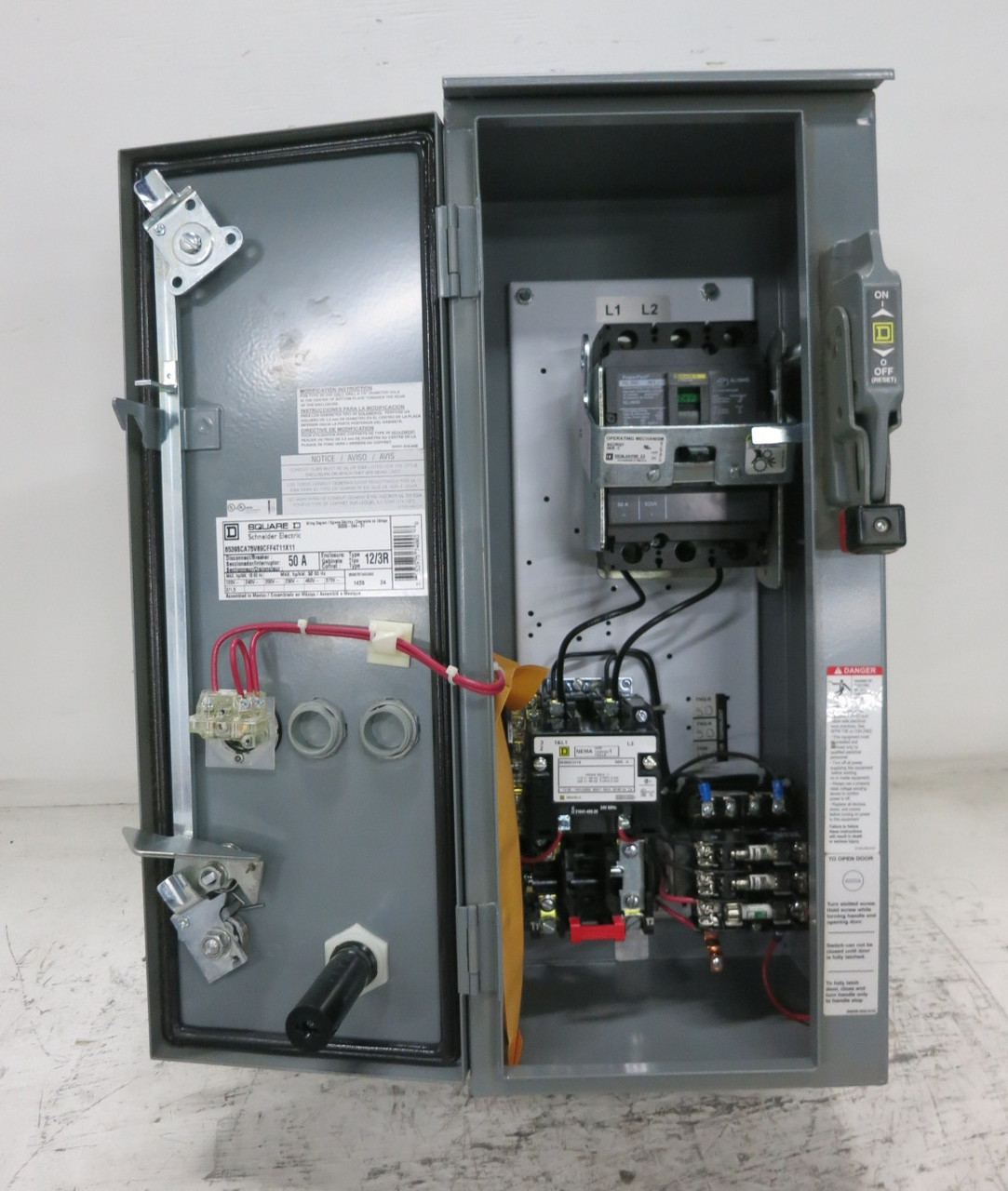 NEW Square D 50A Breaker Size 1 Starter Combo Box 1PH 120V HLL26050 8536SCO1S 3R (DW8187-1)