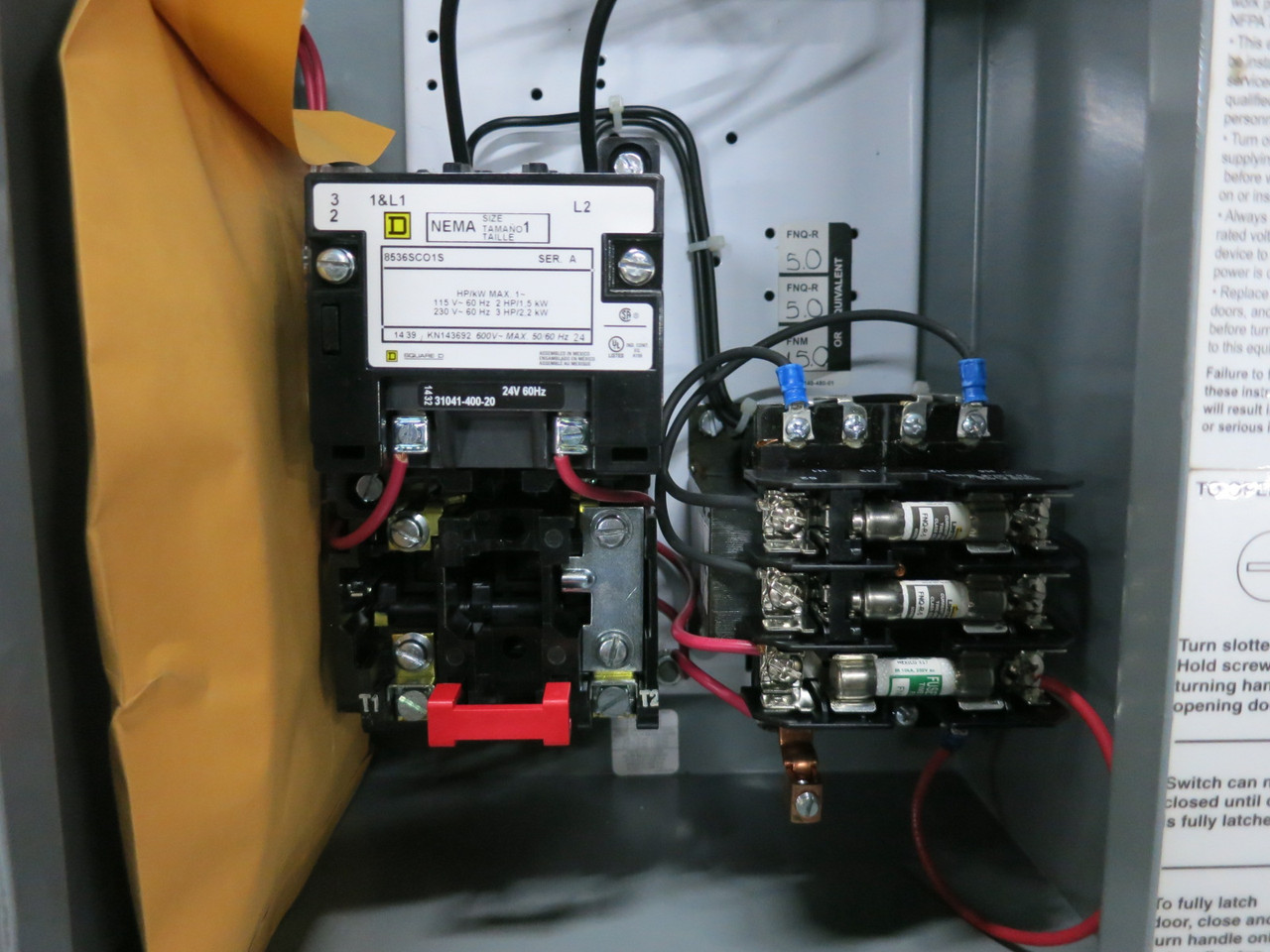 NEW Square D 50A Breaker Size 1 Starter Combo Box 1PH 120V HLL26050 8536SCO1S 3R (DW8187-1)