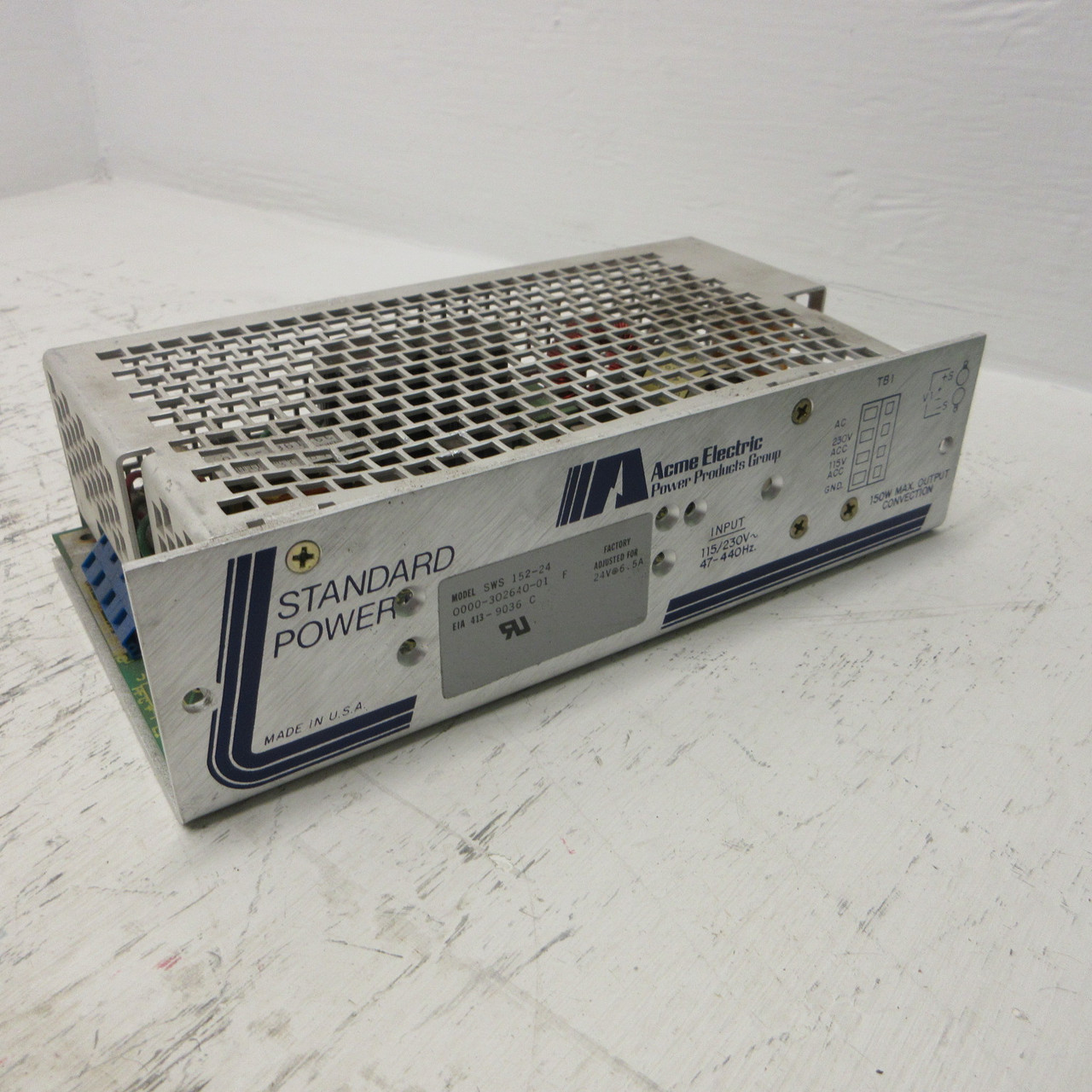 Acme Electric SWS 152-24 Power Supply 150W Max SWS 152-24 0000-302640-01 F 6.5A (AH1244-2)