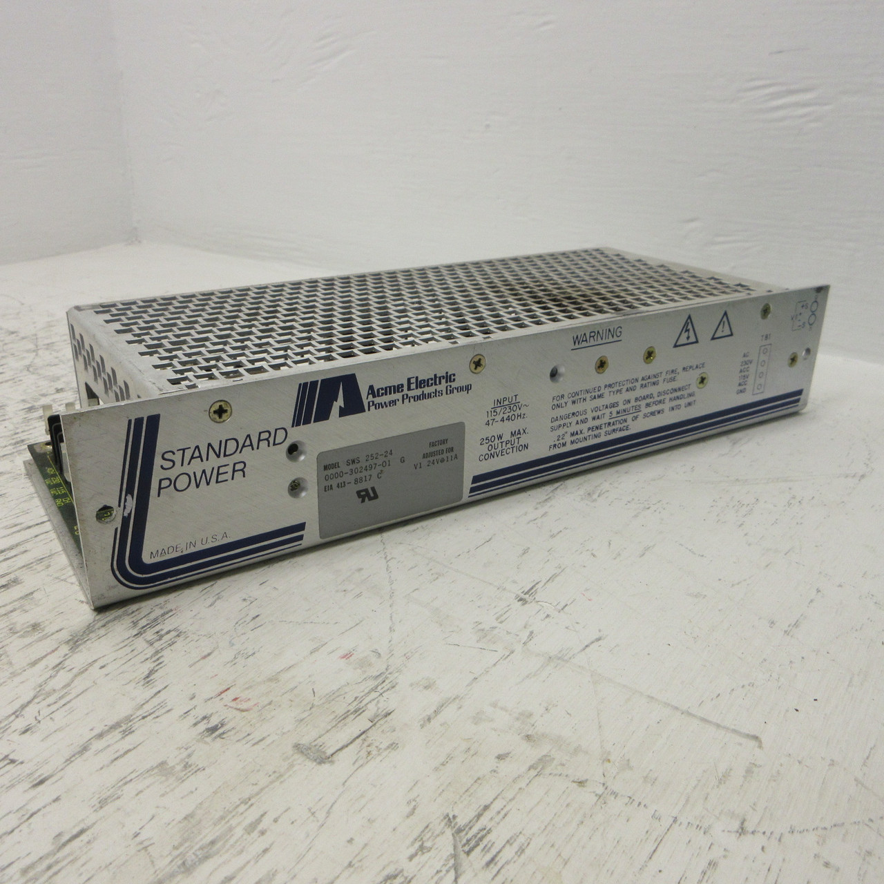 Acme Electric SWS 252-24 Power Supply 250W Max SWS-252-24 0000-302497-01 G 11A (AH1243-4)
