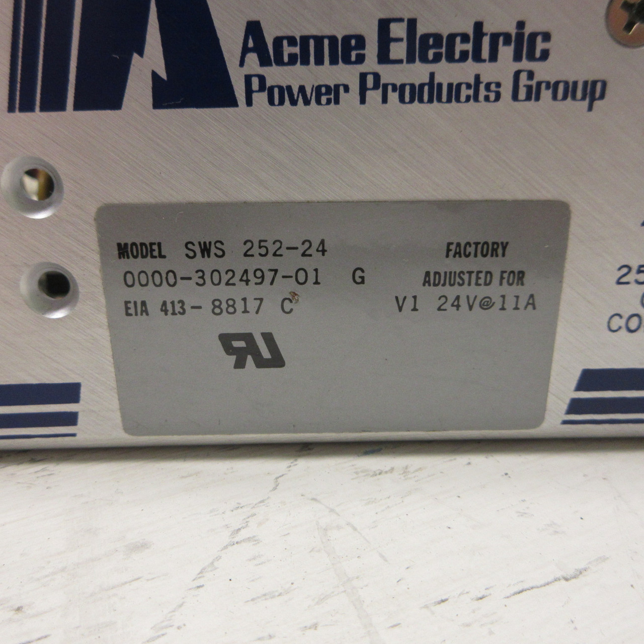Acme Electric SWS 252-24 Power Supply 250W Max SWS-252-24 0000-302497-01 G 11A (AH1243-4)