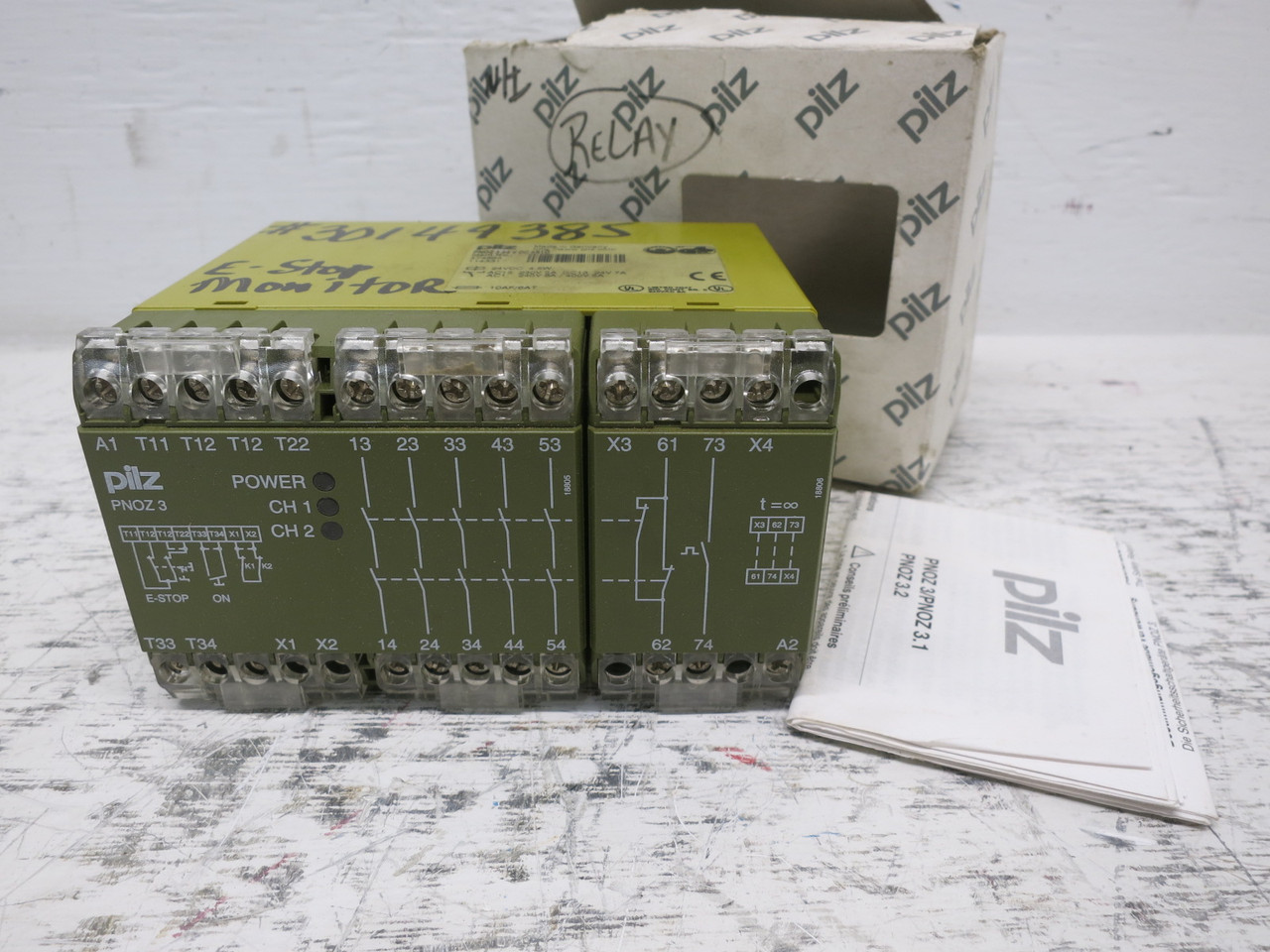 NEW Pilz PNOZ 3 24 V DC 5S10 E-Stop Safety Relay 474894 PN0Z Emergency Stop (DW8204-2)