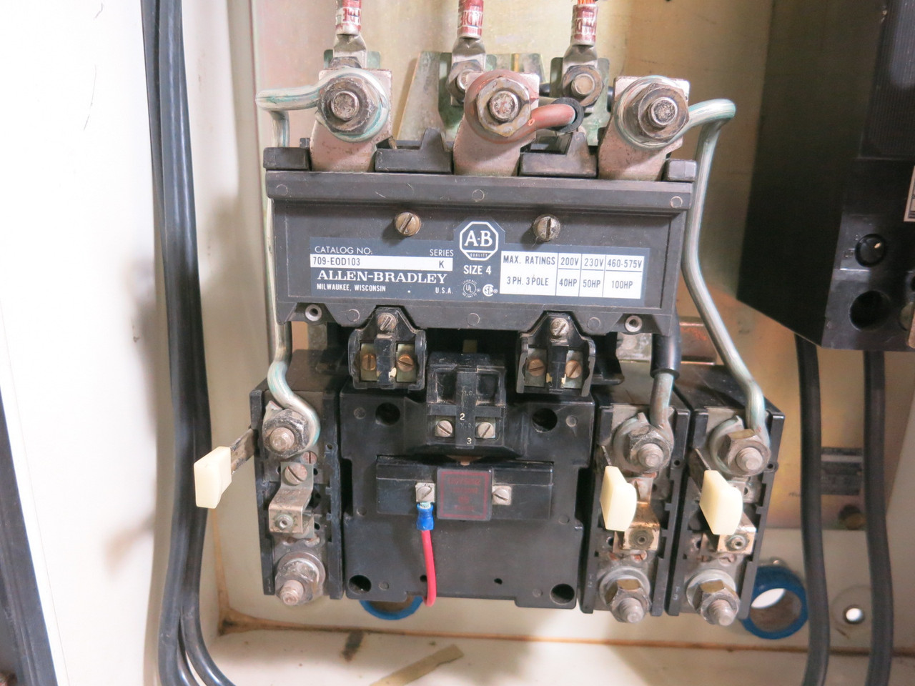 Allen Bradley Size 4 Starter 225 Amp Breaker Combination Combo Box 709-EOD103 (BJ1121-1)