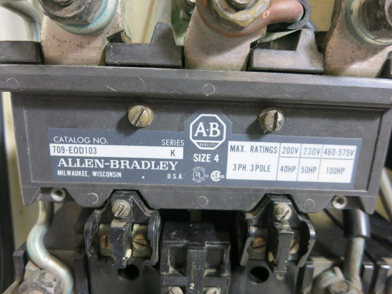 Allen Bradley Size 4 Starter 225 Amp Breaker Combination Combo Box 709-EOD103 (BJ1121-1)
