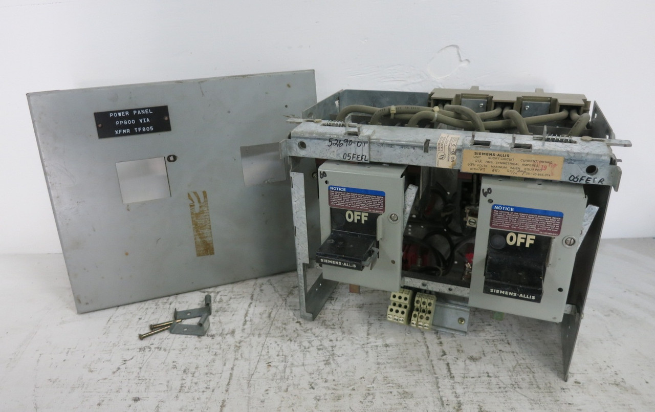 Image of Siemens Model 90 60/30A Dual Fusible 12" MCC Bucket 60 Amp 30 Amp Fused Model 95
