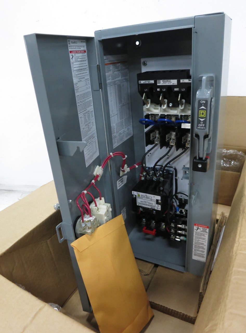 NEW Square D 30A Fusible Size 1 Starter Combo Box 8536SCO3S 30 Amp 240V - 120V (DW8213-1)