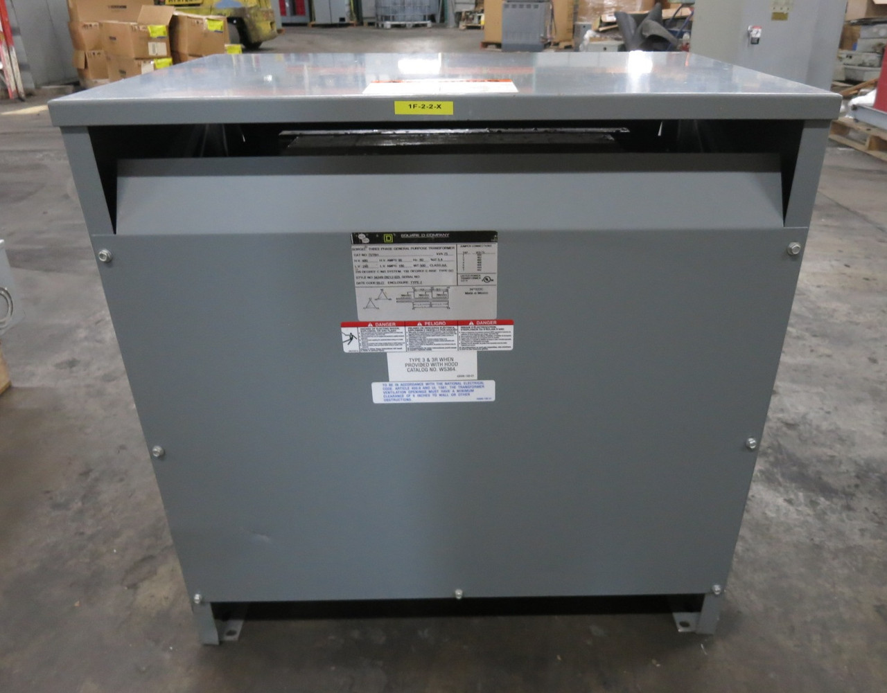 Square D 75 KVA 480 Delta to 240 Delta V 3PH Transformer 75T6H 480V - 240V (DW8216-1)