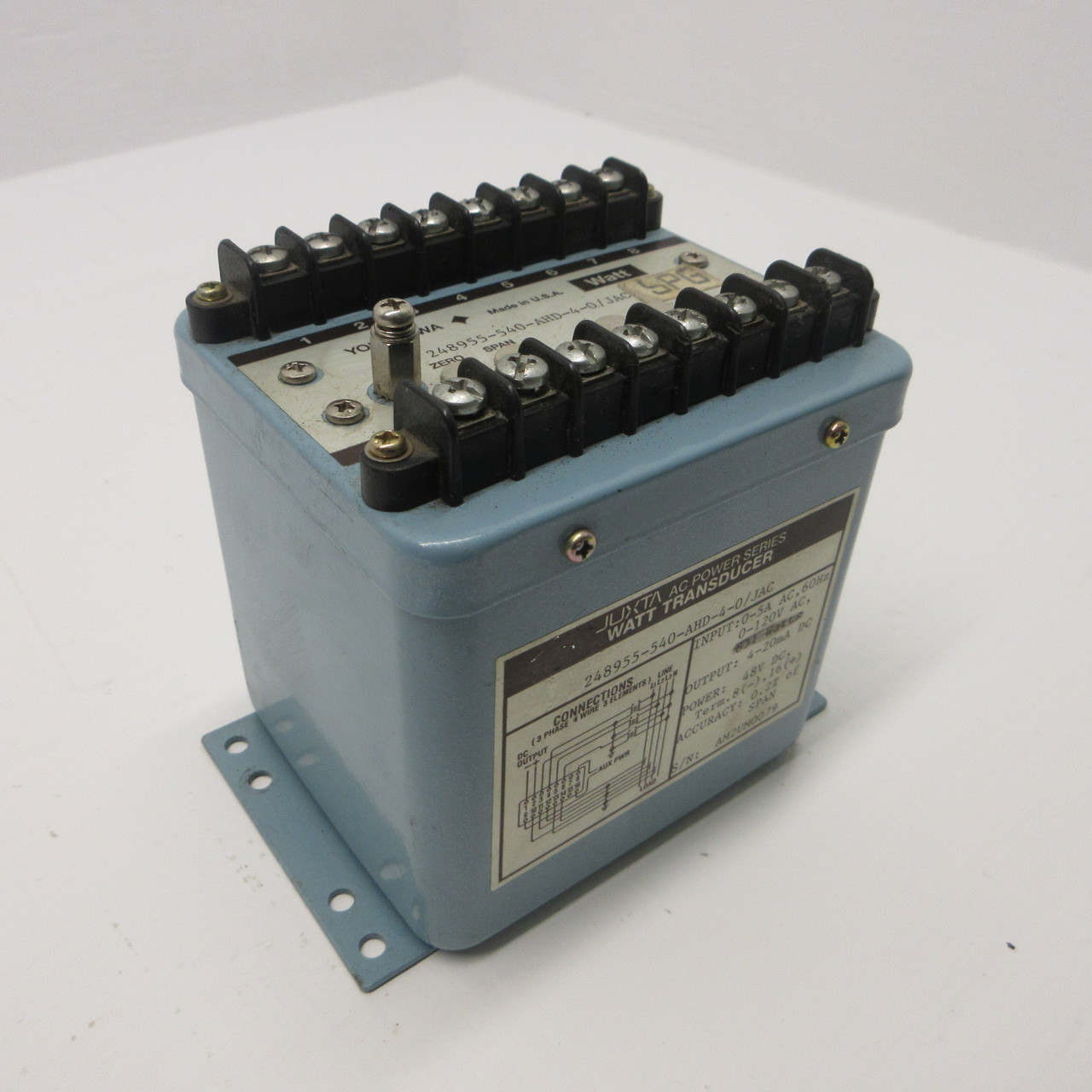 Image of Yokogawa 248955-540-AHD-4-0/JAC Juxta AC Power Series Watt Transducer 120V 831W