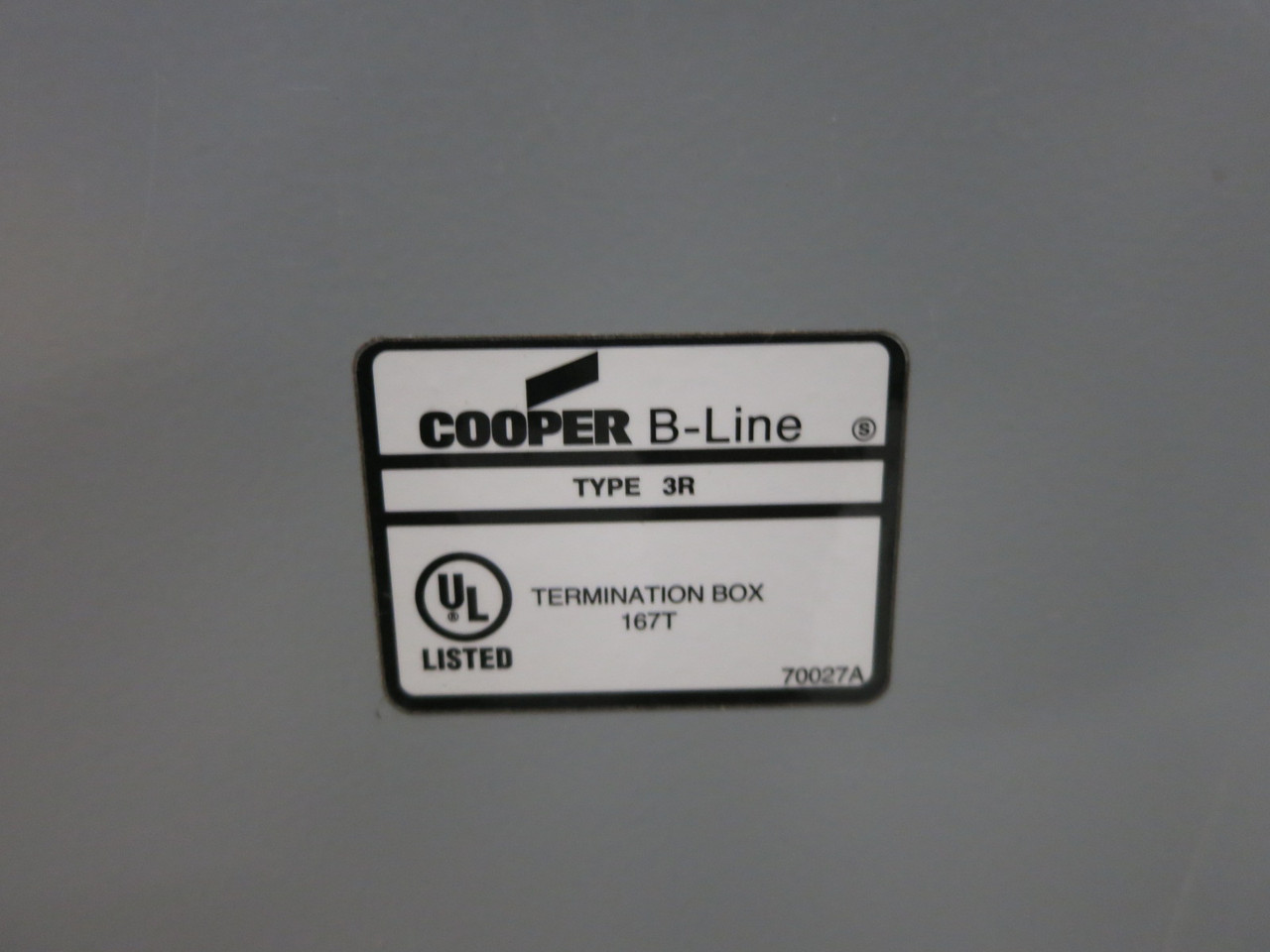 NEW Cooper B-Line R1060HC Termination Box 167T Bussed Gutter 400A 1PH 3W 3R (DW8226-1)