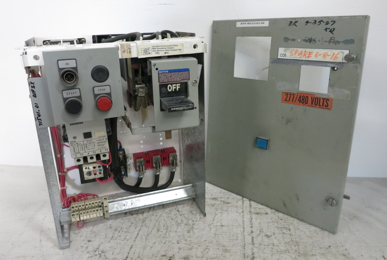 Siemens Model 90 100A Fusible Size 3 Starter 18" MCC Bucket 100 Amp DS36U 3TF48 (DW8228-1)