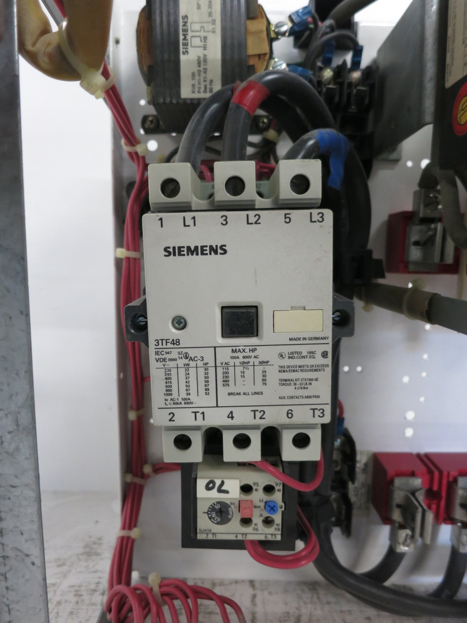 Siemens Model 90 100A Fusible Size 3 Starter 18" MCC Bucket 100 Amp DS36U 3TF48 (DW8228-1)