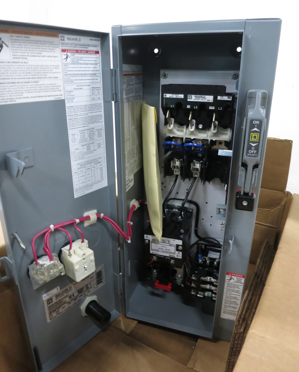 NEW Square D 30A Fusible Size 1 Starter Combo Box 8536SCO1S 30 Amp 240V 120V 1PH (DW8234-2)