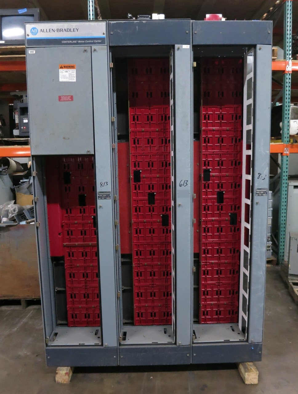 Allen Bradley Centerline 2100 800/300 Amp 3x Section MCC Motor Control Center (DW8232-1)