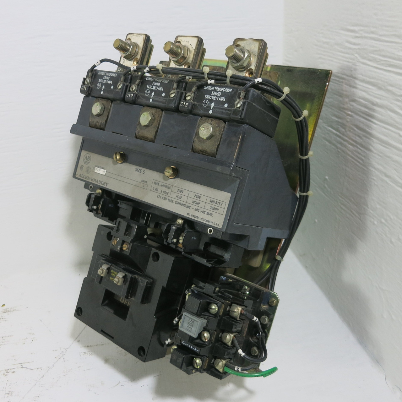 Allen Bradley 509-FOB Size 5 Motor Starter 460-480V Coil 200HP 270A 600V 509-F0B (BJ1104-1)