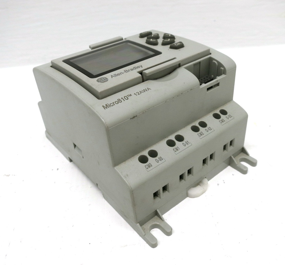 Allen Bradley 2080-LC10-12AWA Micro 810 Controller Ser A Rev A FRN 1.012 LCD PLC (DW8235-1)