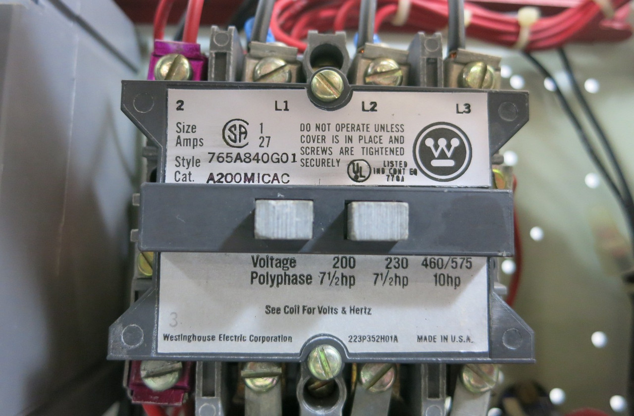 Westinghouse 5 Star 2100 30A Breaker Size 1 Starter 12" MCC Bucket 30 Amp (BJ1124-2)