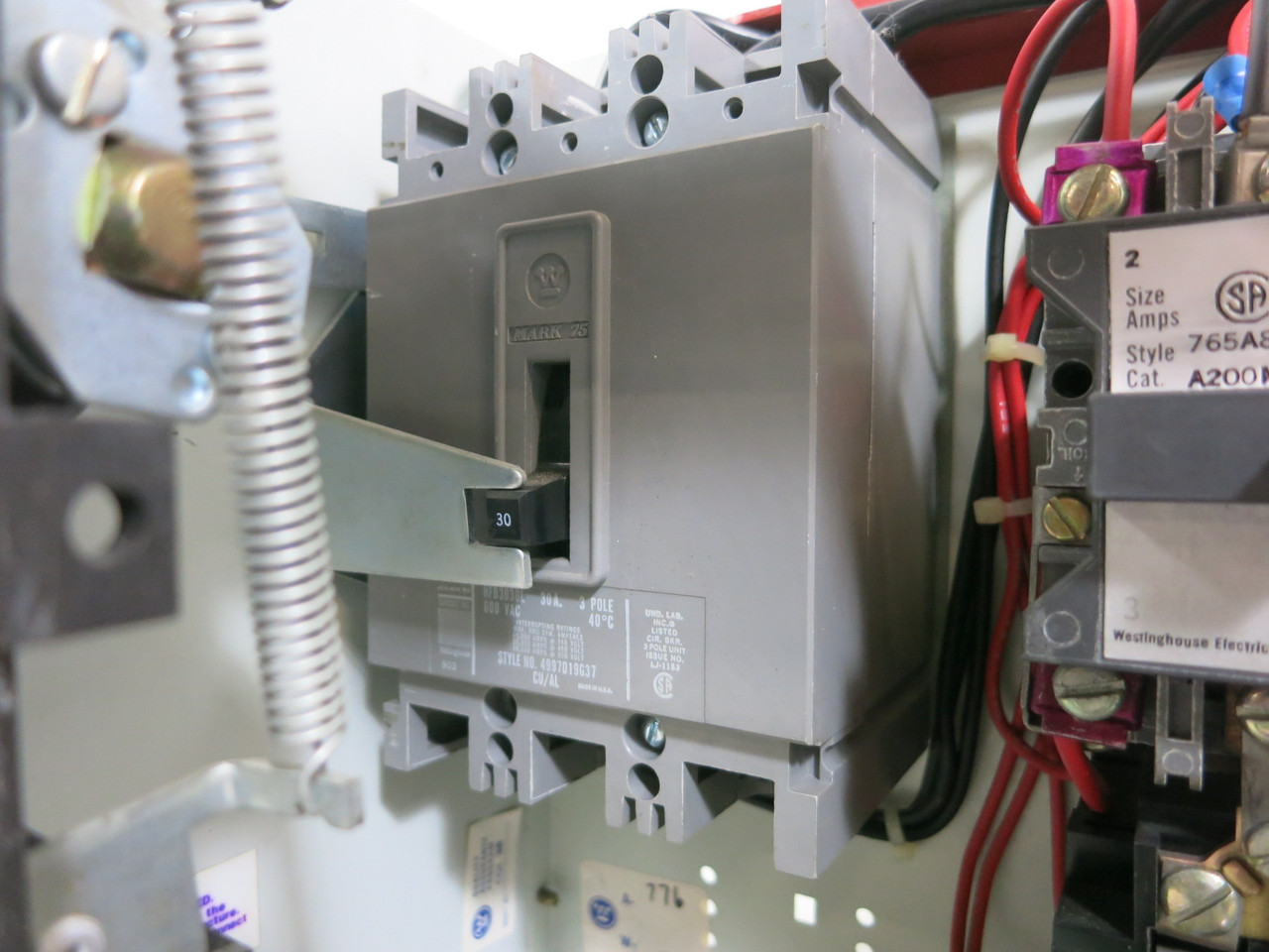 Westinghouse 5 Star 2100 30A Breaker Size 1 Starter 12" MCC Bucket 30 Amp (BJ1124-2)