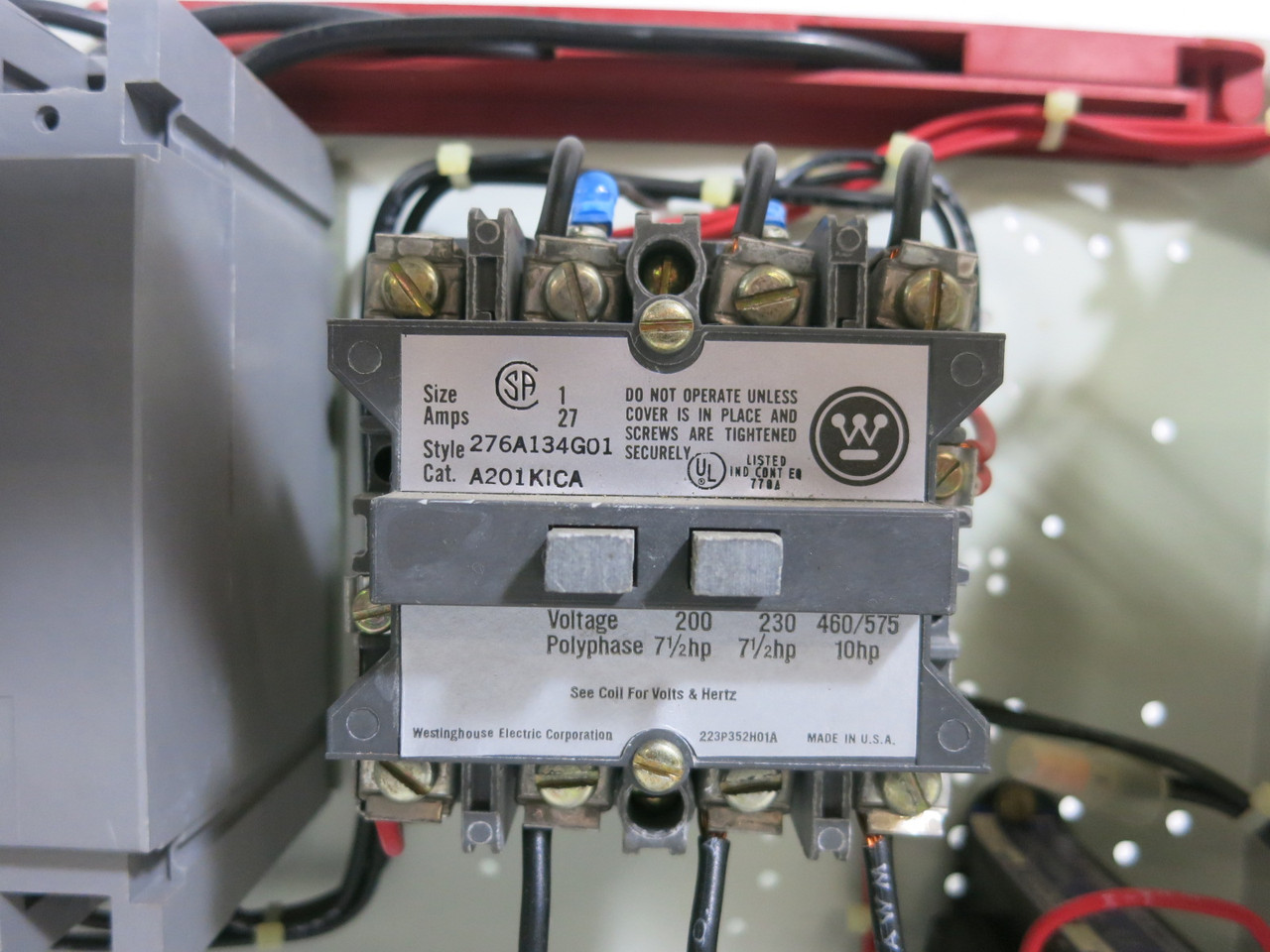 Westinghouse 5 Star 2100 15A Breaker Size 1 Contactor 12" MCC Bucket 15 Amp (BJ1123-1)