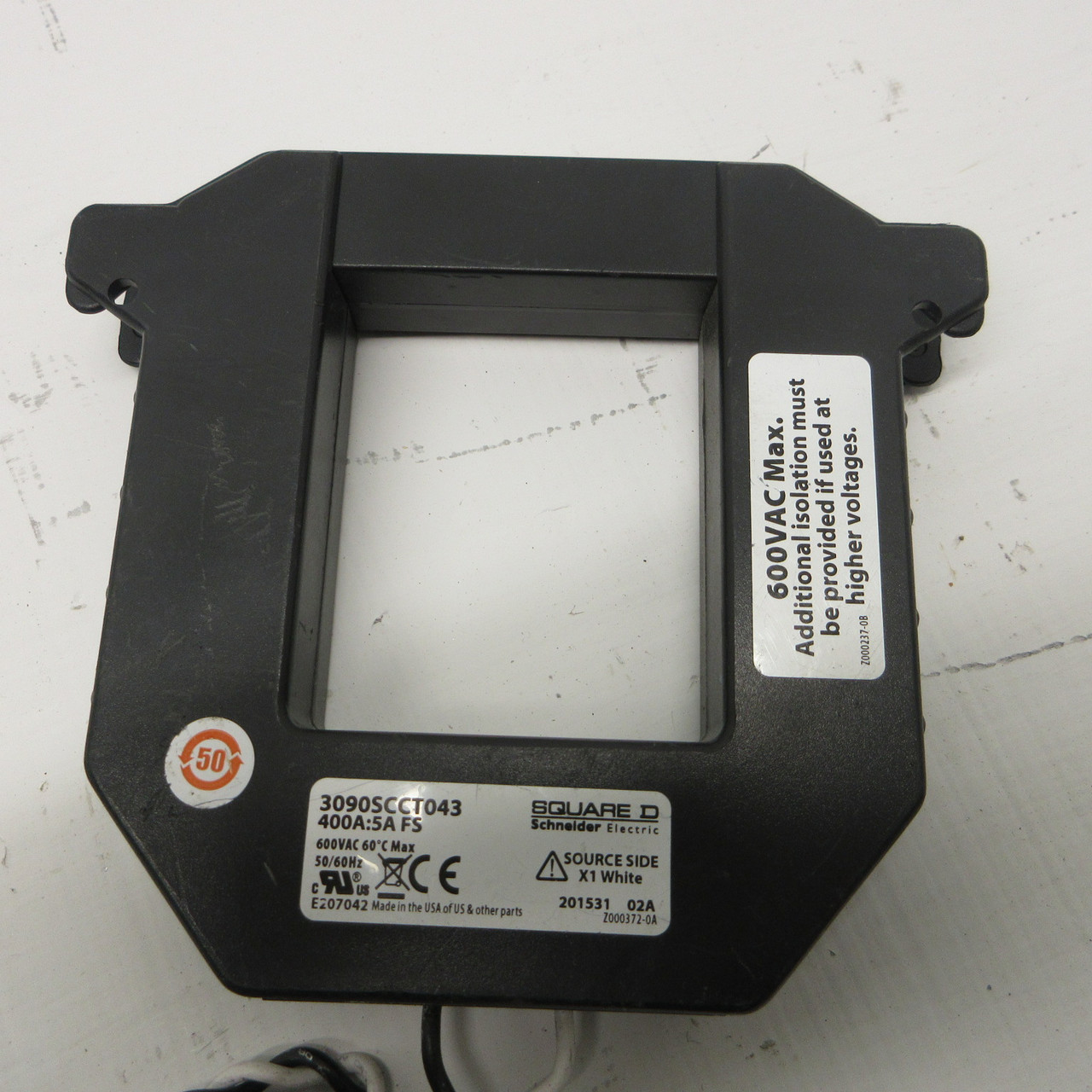 Square D 3090SCCT043 Control Transformer 400A:5A FS 600VAC 50/60HZ 400:5 CT 60ºC (AH1285-10)