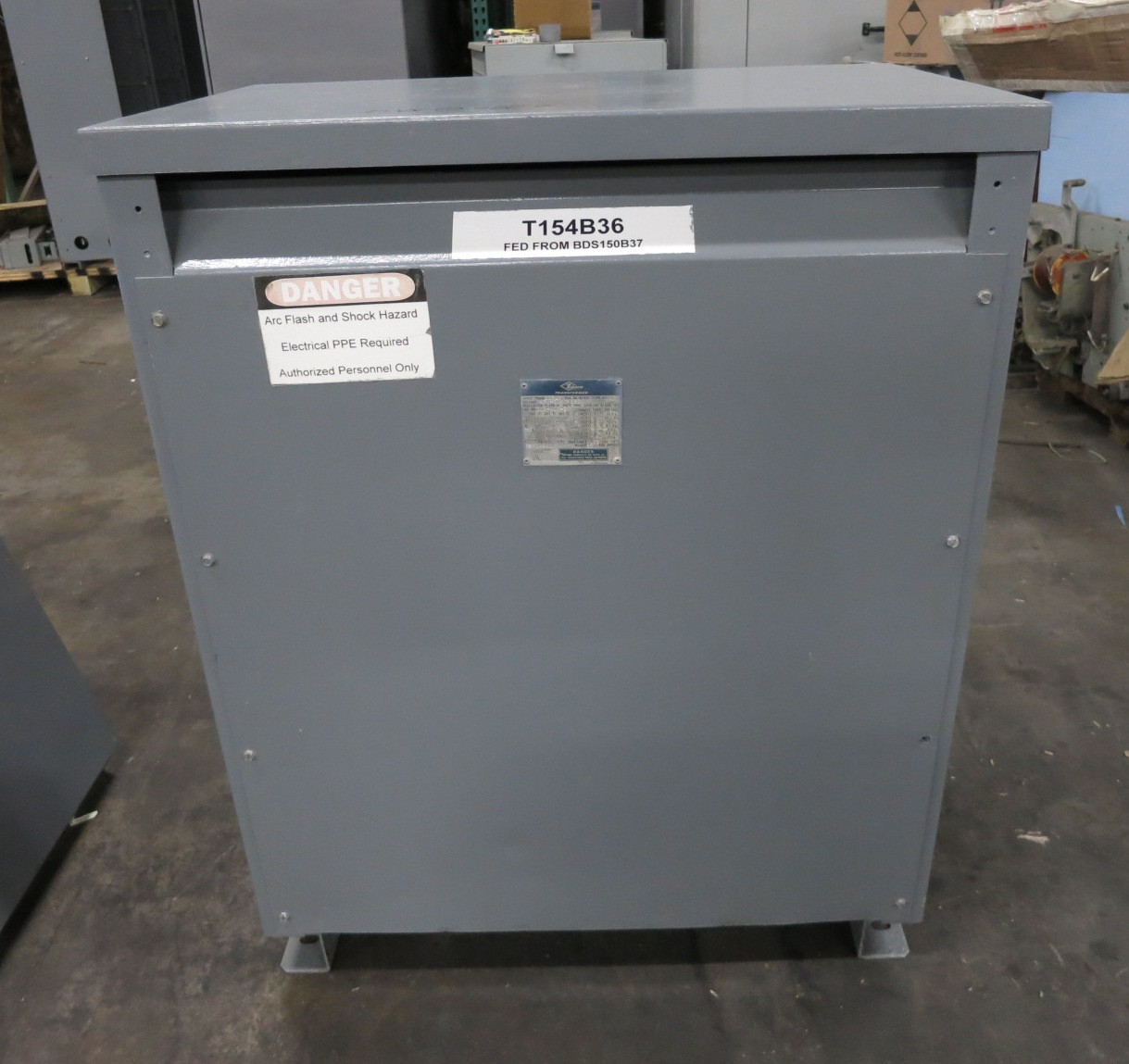 Zinsco 112.5 kVA 480 Delta to 208Y/120 V 3PH Dry Type Transformer 113-415-3 480V (DW8246-1)
