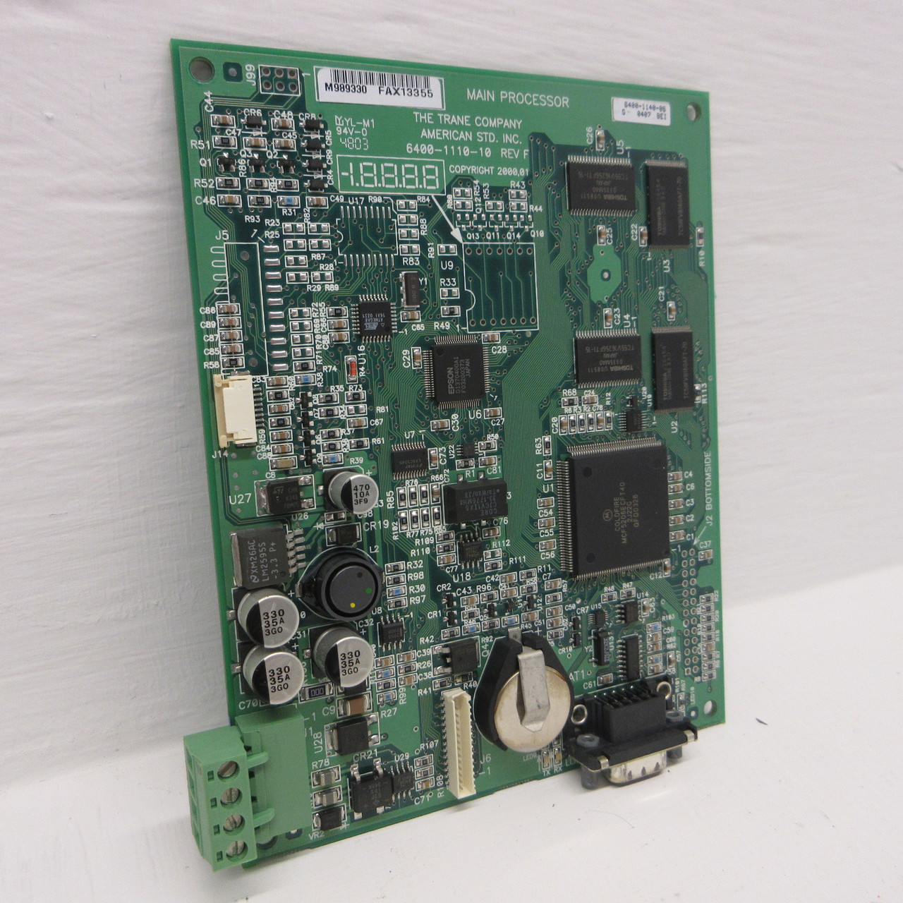 Trane 6400-1110-10 Rev F Main Processor Board PCB 6400-1140-06 M989330 FAX13355 (AH1313-1)