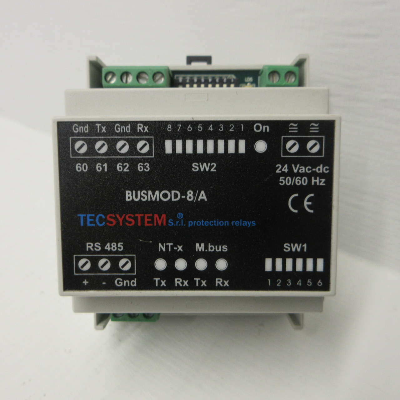 TEC System BUSMOD-8/A S.r.l Protection Relay 24 VAC/DC Cod. 1AC0004 BUSMOD8/A (AH1320-1)