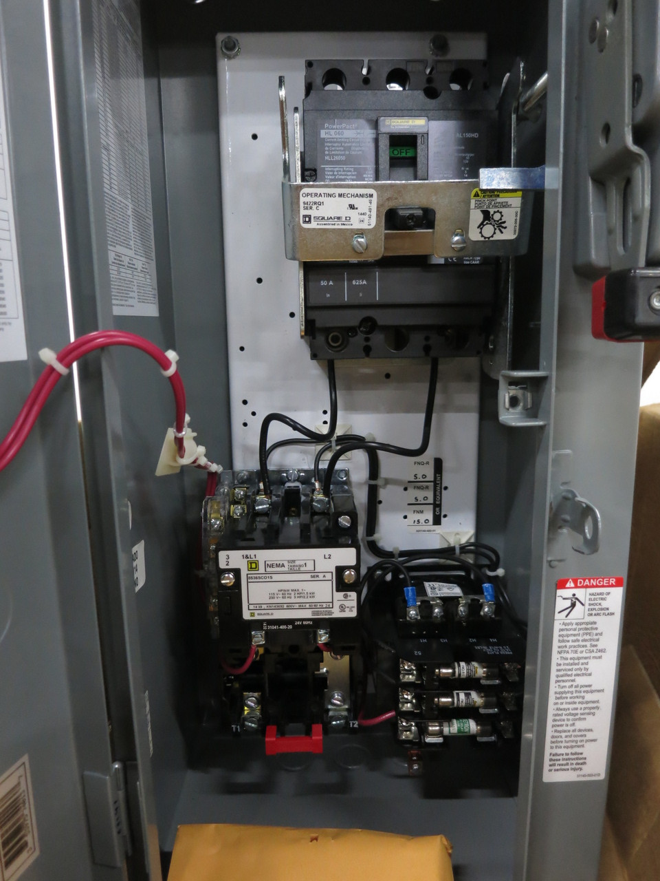 NEW Square D 50A Breaker Size 1 Starter Combo Box 1PH 120V HLL26050 8536SCO1S (DW8264-2)