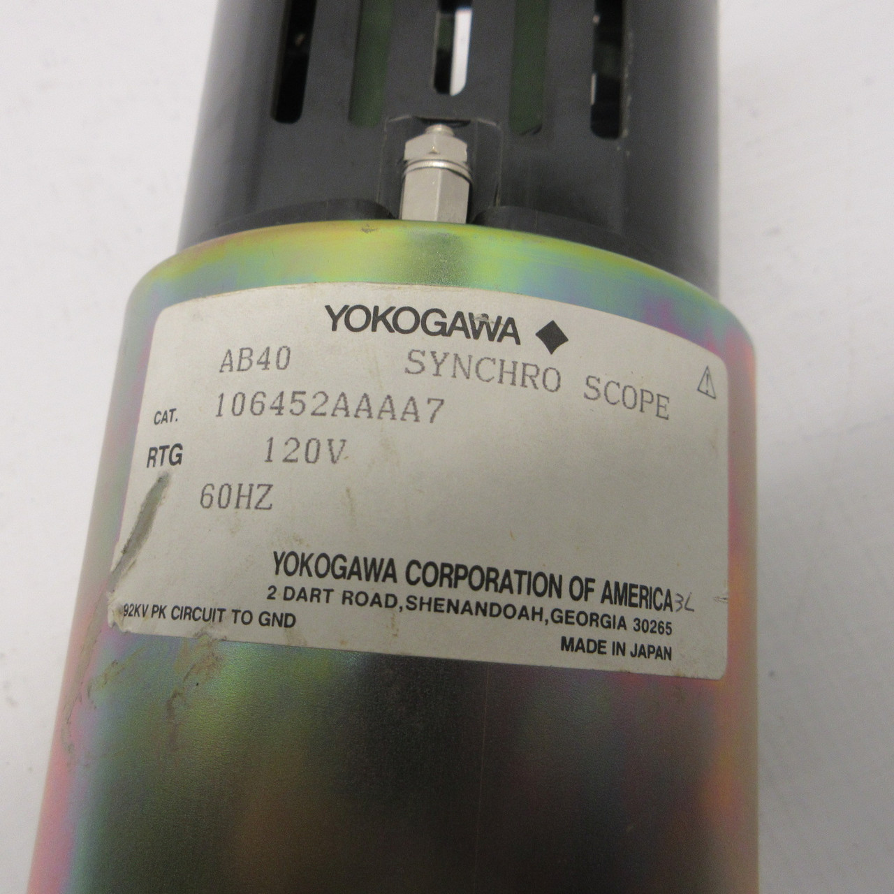 Yokogawa 106452AAAA7 AB40 Synchroscope Slow/Fast Synchro Scope Panel Meter 120V (AH1330-1)