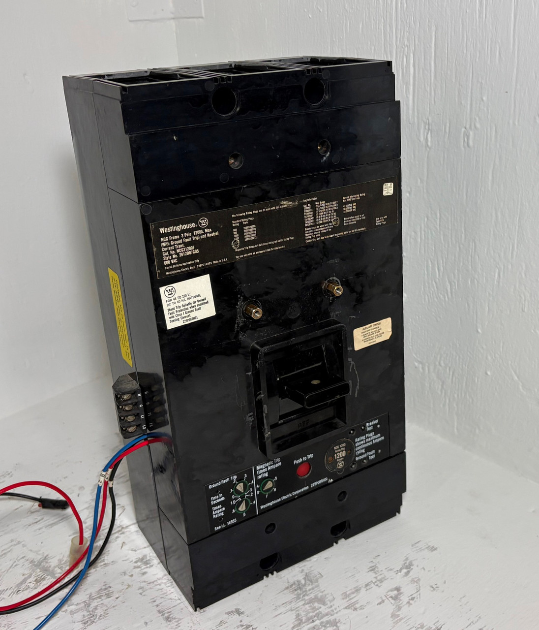 Westinghouse NCG31200F 1200A Circuit Breaker w/ Ground & 1200 Amp Plug NCG Frame (EM5924-1)