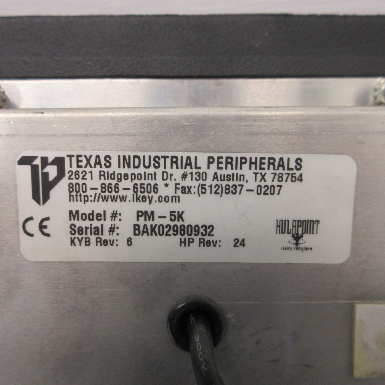 Texas Industrial Peripherals IKEY PM-5K Keyboard KYB Rev: 6 HP Rev: 24 Hulapoint (AH1333-1)