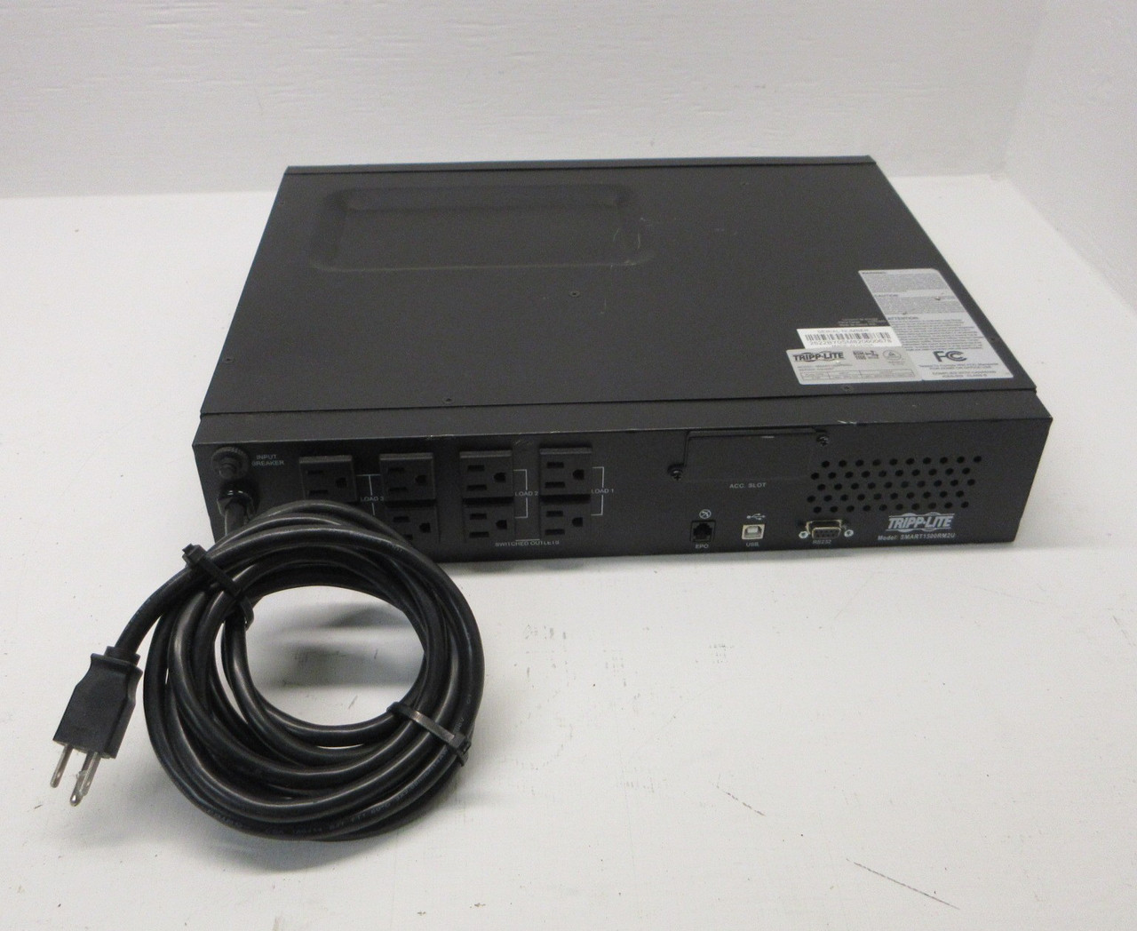 Tripp-Lite SMART1500RM2U Power Supply 5-15P 120V 12A 1500VA 1350W w/ Batteries (AH1334-1)