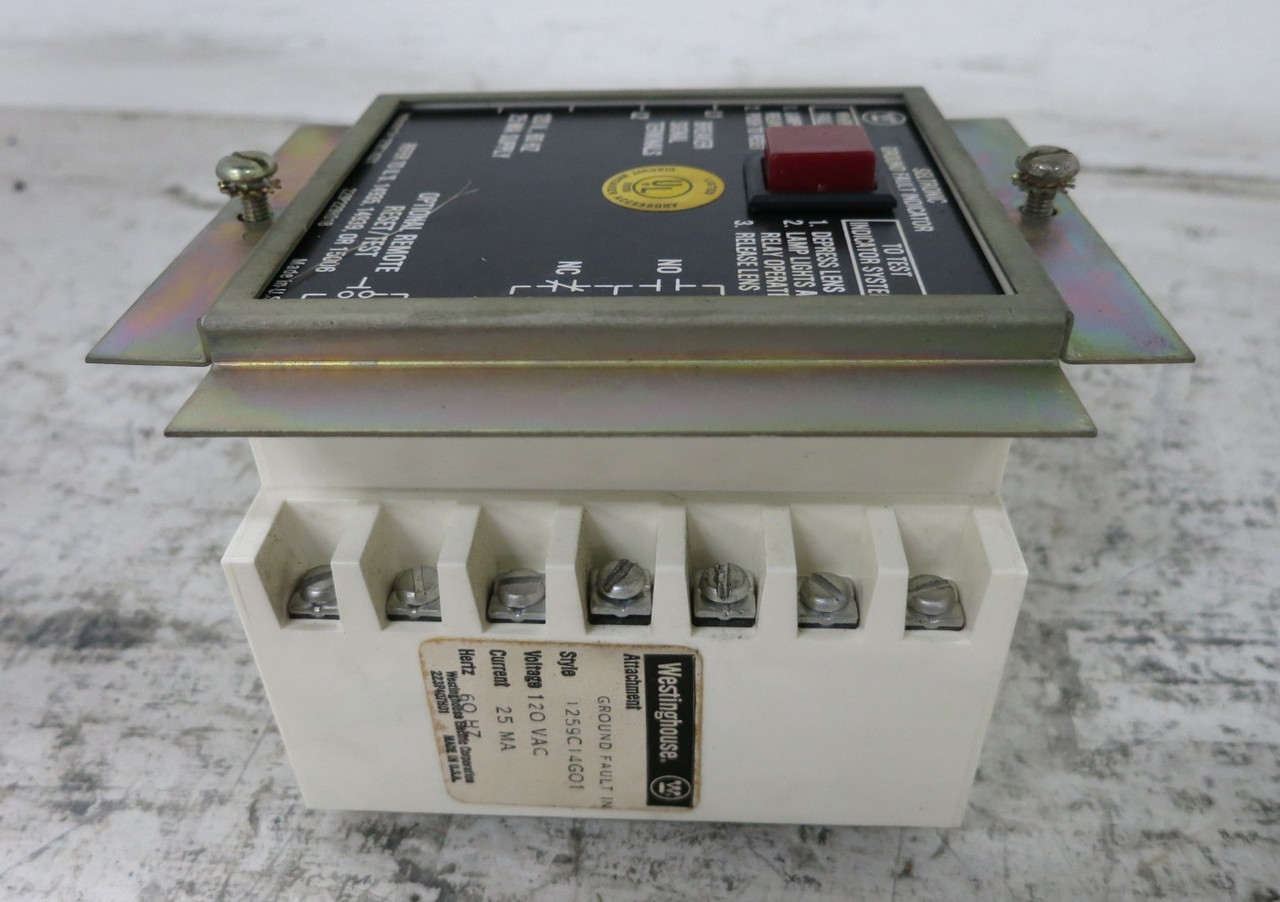 Westinghouse 1259C14G01 Seltronic Ground Fault Indicator 120V (DW8268-2)