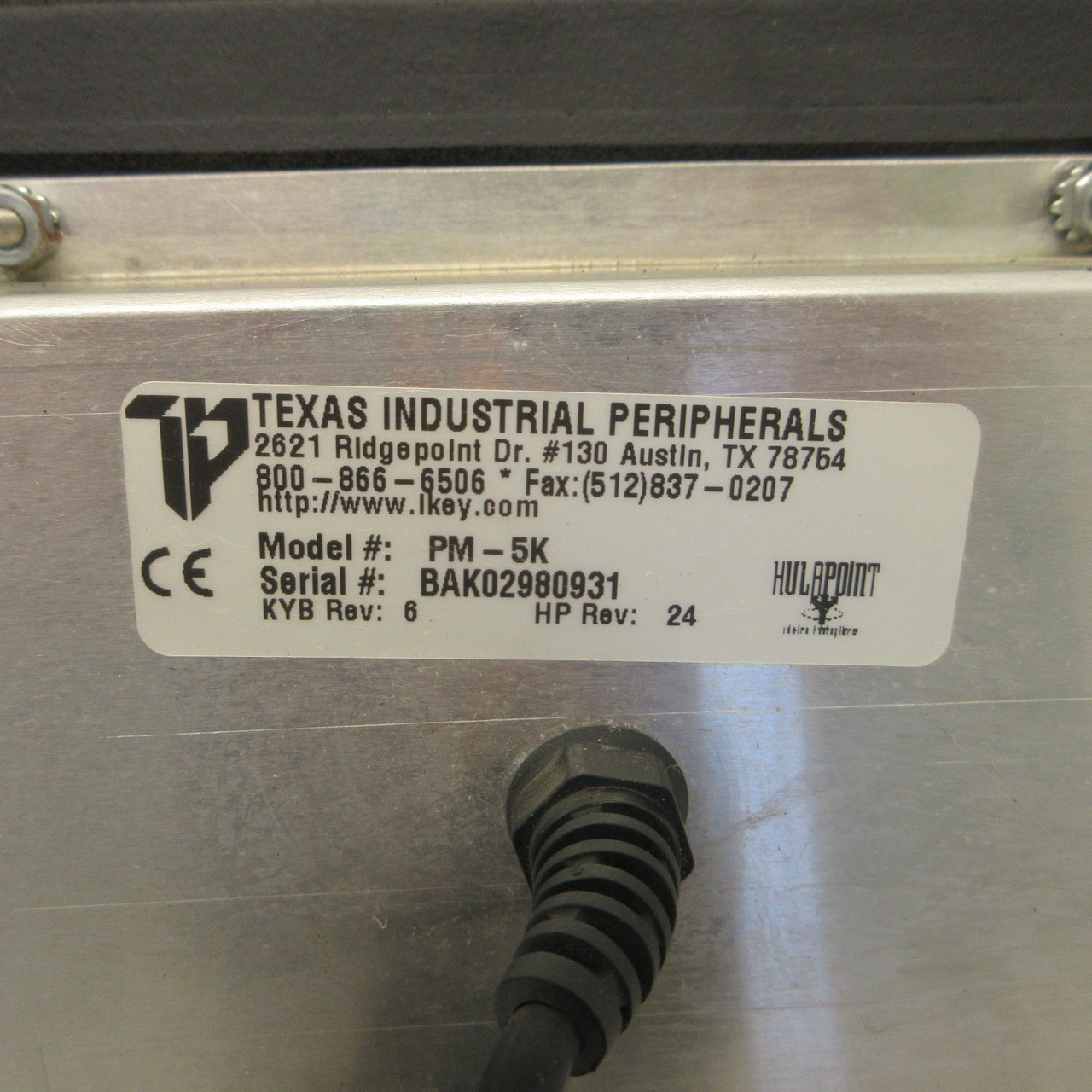 Texas Industrial Peripherals IKEY PM-5K Keyboard KYB Rev: 6 HP Rev: 24 Hulapoint (AH1341-1)
