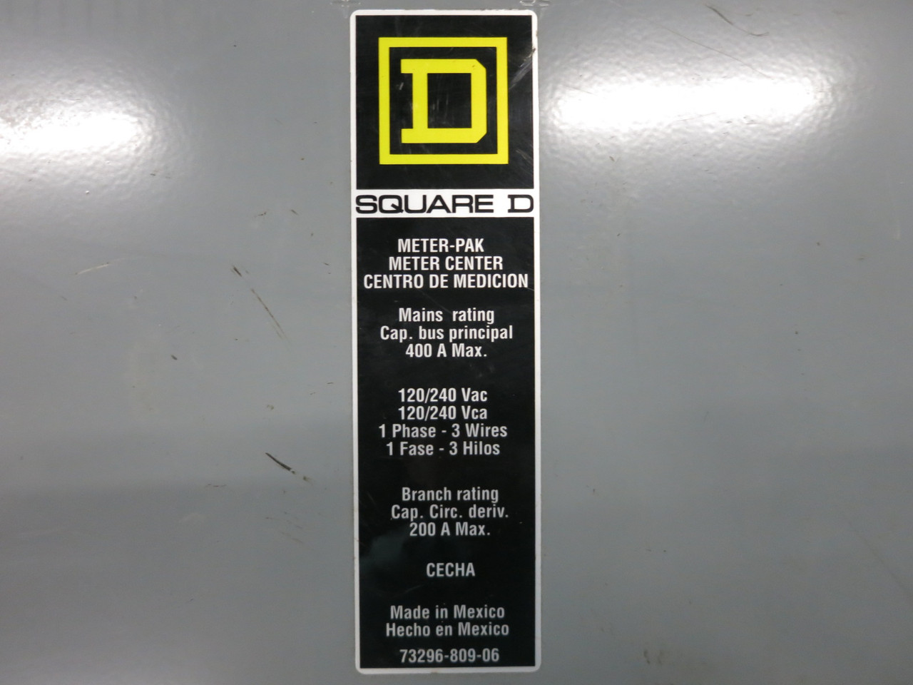Square D MPH42-200 2 Socket Meter Center 400A Bus 120/240V 1PH Meter-Pak 400 3R (DW8271-1)