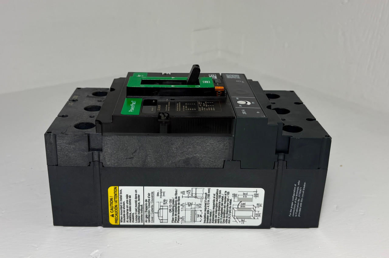 Square D JGL36200 JG 250 PowerPacT Circuit Breaker w/ 200 Amp Trip 600V 3P 200A (EM5925-1)