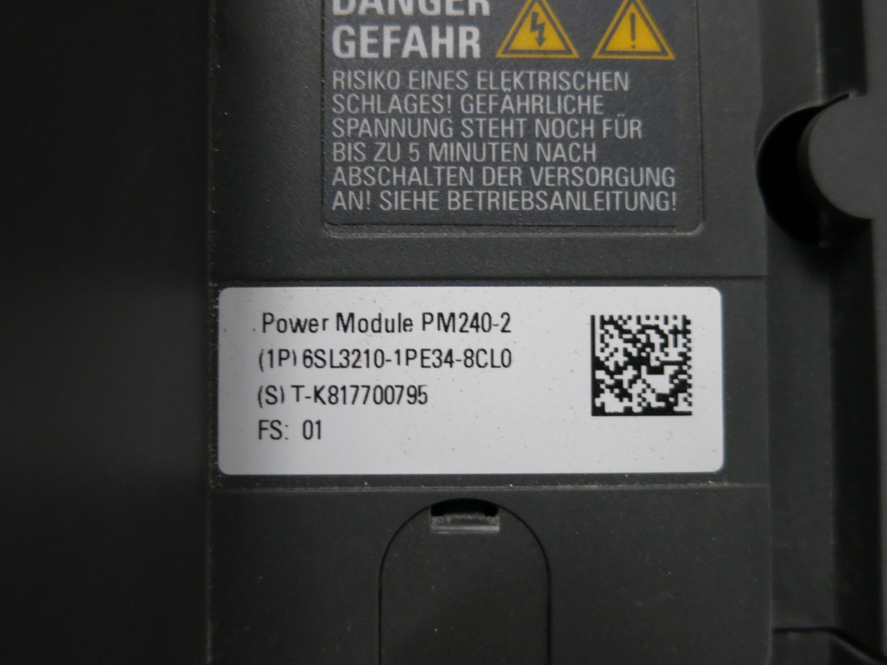 Siemens 6SL3210-1PE34-8CL0 Sinamics Power Module Drive 250 kW PM240-2 300 HP 480 (DW8279-2)