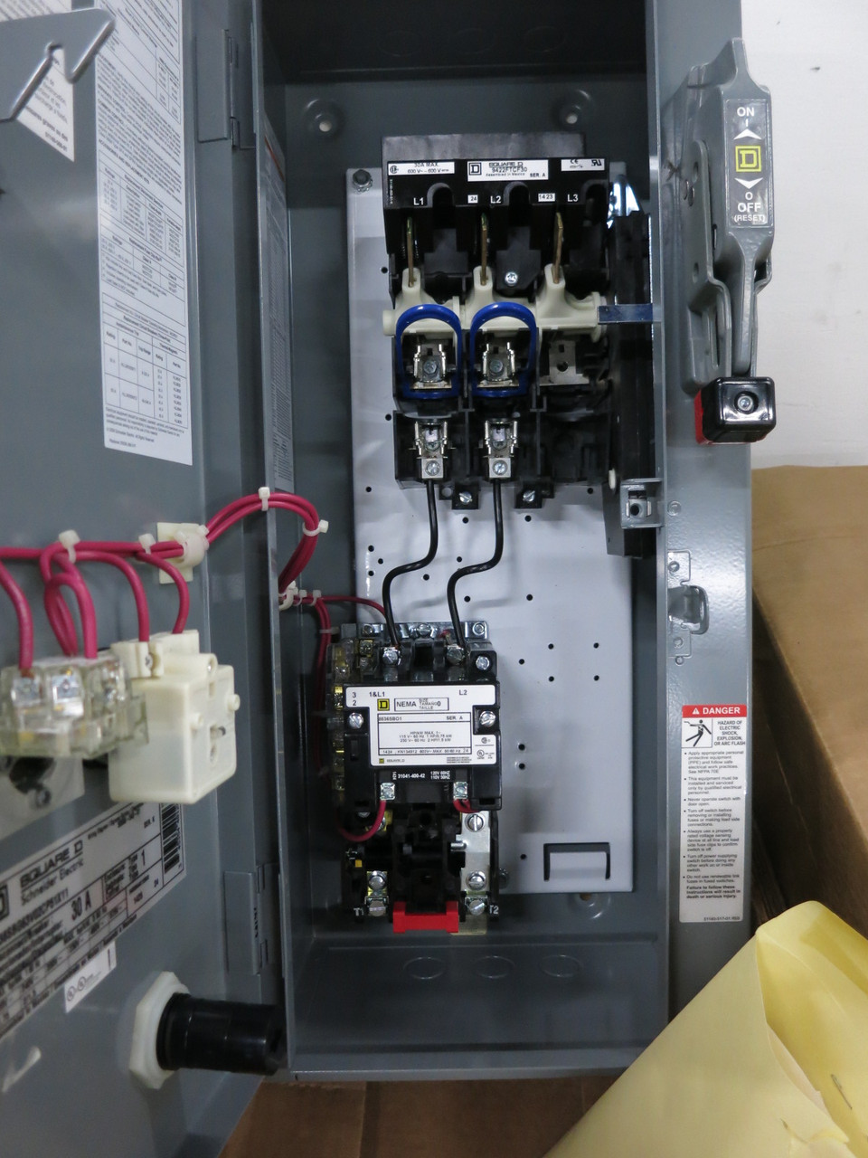 NEW Square D 30A Fusible Size 0 Starter Combination Box 1PH 8536SBO1 2P 120V (DW8287-2)