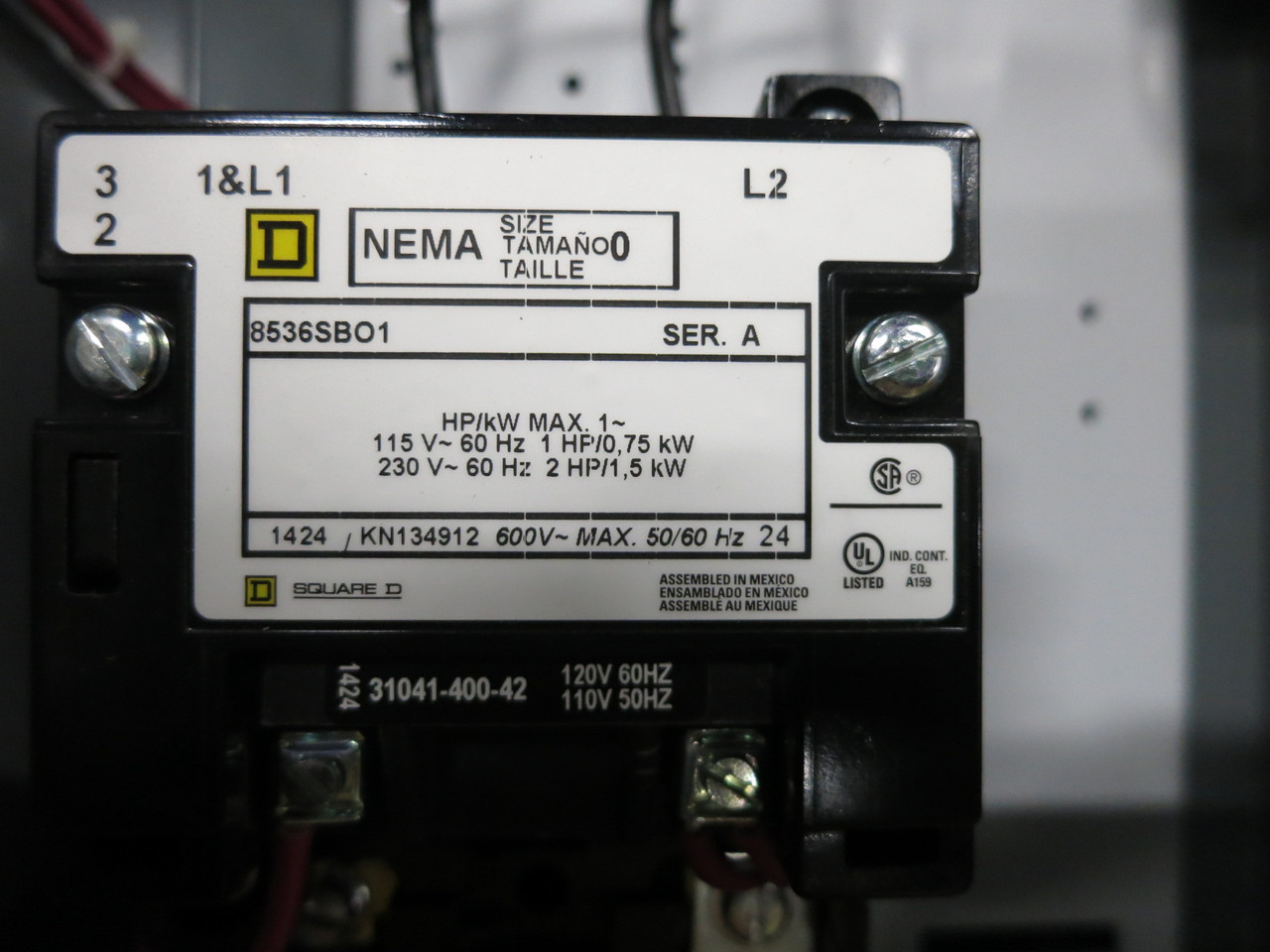 NEW Square D 30A Fusible Size 0 Starter Combination Box 1PH 8536SBO1 2P 120V (DW8287-2)