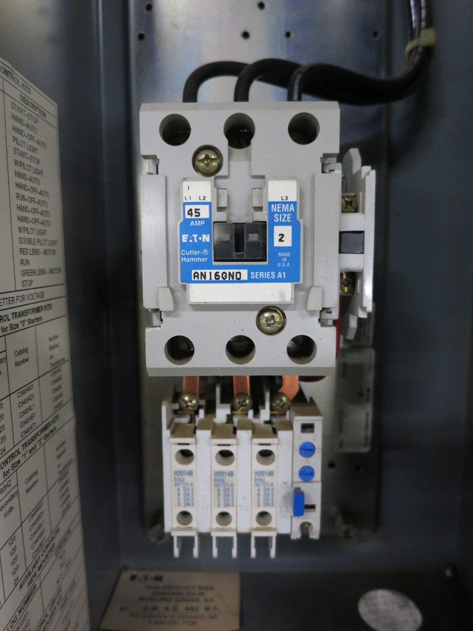 Eaton 60A Fusible Size 2 Starter Combination Box AN16GN0 60 Amp Combo AN30GD0 3R (DW8288-1)