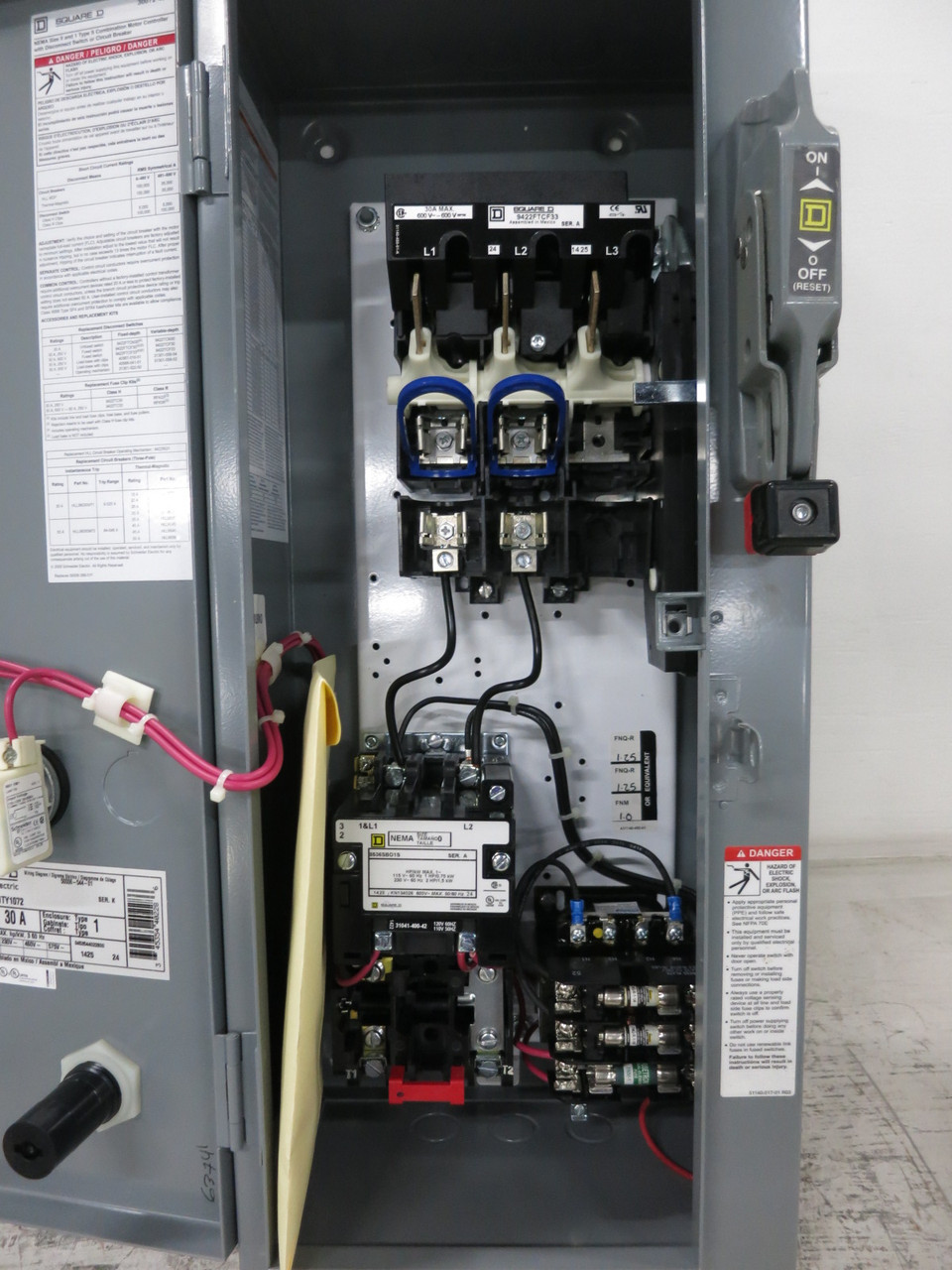 NEW Square D 30A Fusible Size 0 Starter Combo Box 8536SBO1S 30 Amp 240V 2P 1PH (DW8292-3)