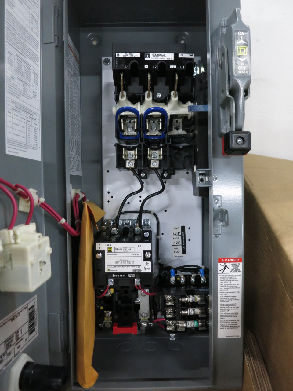 NEW Square D 30A Fusible Size 1 Starter Combo Box 8536SCO1S 30 Amp 240V 2P 1PH (DW8291-1)