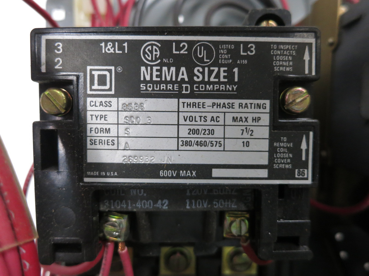 NEW Square D Model 4 30A Fusible Size 1 Starter 12" MCC Bucket 30 Amp 8998 8536 (DW8293-1)