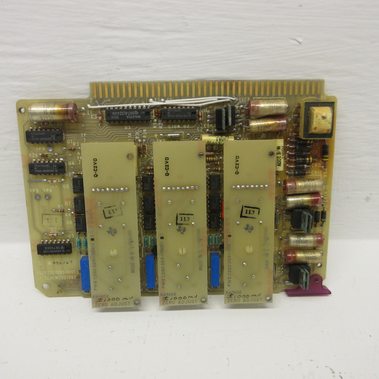 Texas Instruments Assy No. 2207095-0001 J PCB PC Board PLC Card SCHEM 2207097 B (AH1369-3)