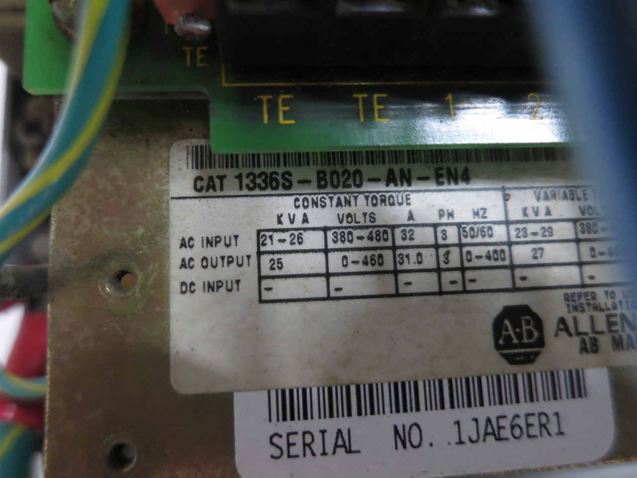 Allen Bradley 1336S-B020-AA-EN4 20 HP AC VS Drive 1336 Plus 480V VFD (DW8297-3)